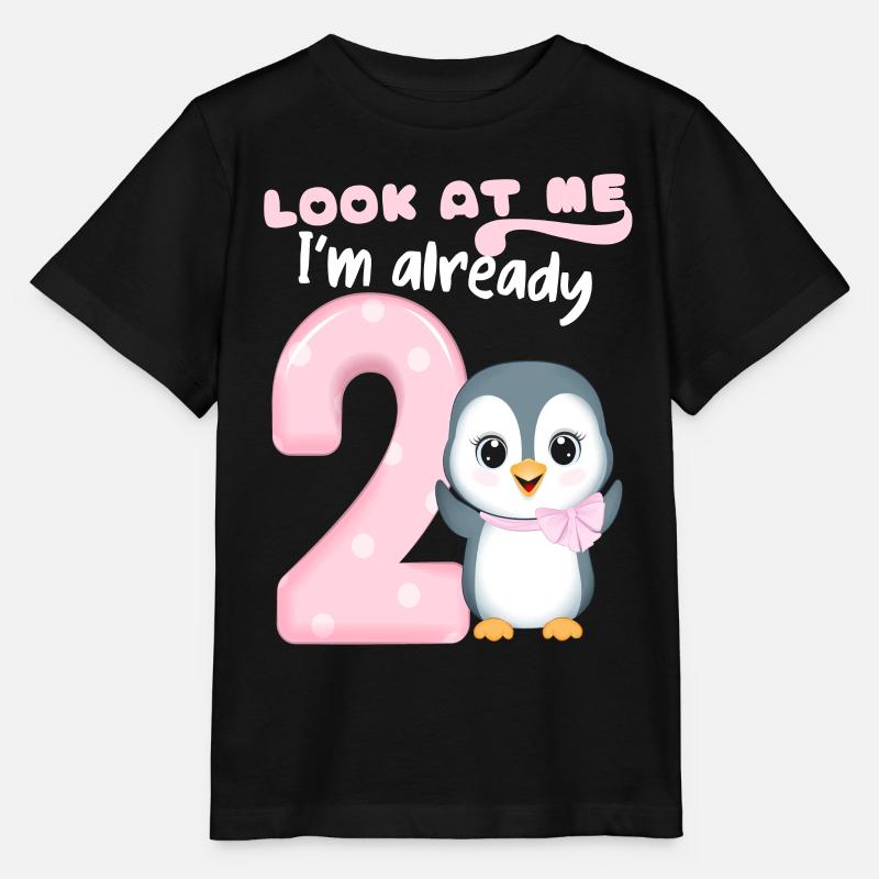 2 ° compleanno dei bambini, 2 anni, pinguino kawaii - Maglietta per bambini MINI CREATOR di Stanley/Stella - nero