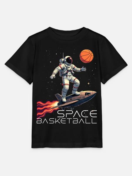 Ruimte Basketbal Astronaut Ruimteschip Gift - Stanley/Stella Kinder-T-shirt MINI CREATOR - zwart
