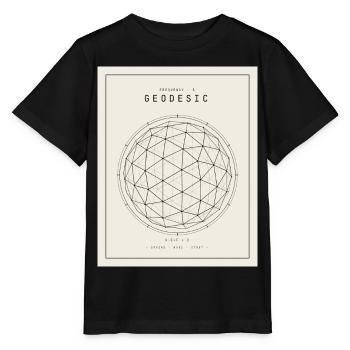 Motif géodésique de la géométrie des sphères - T-shirt bio MINI CREATOR Stanley/Stella Enfant - noir - Devant - Mikhail (115cm)