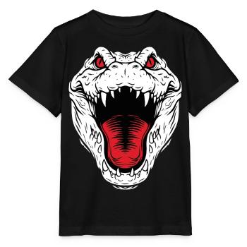 Krokodil-Alligator-Maskottchen-Logo Sportkampf - Stanley/Stella Kinder T-Shirt MINI CREATOR  - Schwarz - Vorne - Mikhail (115cm)