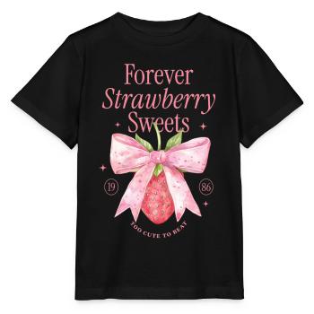 Coquette Bow Strawberry Vintage - Stanley/Stella MINI CREATOR Kids’ T-Shirt - black - Front - Mikhail (115cm)