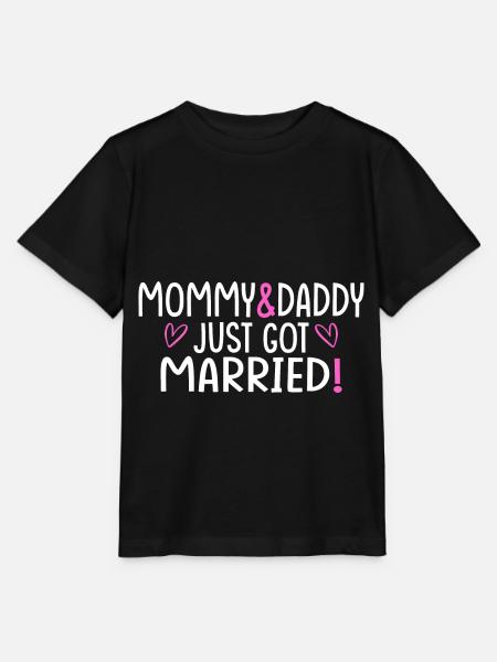 Just Got Married - Stanley/Stella Kinder T-Shirt MINI CREATOR - Schwarz