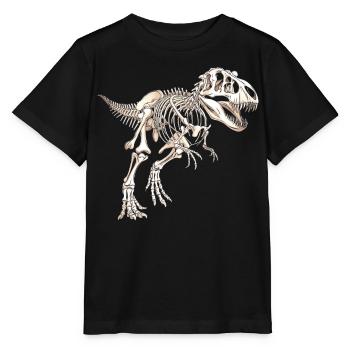 Lustiger T-Rex Tyrannosaurus Rex Dinosaurier Skelett - Stanley/Stella Kinder T-Shirt MINI CREATOR  - Schwarz - Vorne - Mikhail (115cm)