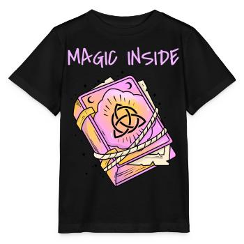 Magic Inside - Grimoire Rose - T-shirt bio MINI CREATOR Stanley/Stella Enfant - noir - Devant - Mikhail (115cm)