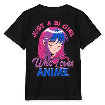 Bisexueller Stolz Nur ein BI-Mädchen, das Anime li - Stanley/Stella Kinder T-Shirt MINI CREATOR  - Schwarz - Vorne - Mikhail (115cm)