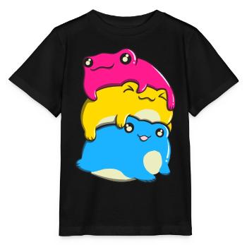 Pansexueller Stolz Kawaii Frosch Haufen Pansexuell - Stanley/Stella Kinder T-Shirt MINI CREATOR  - Schwarz - Vorne - Mikhail (115cm)