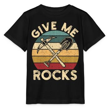 Funny Rock Hunting Rock Hunter Geologist - Stanley/Stella MINI CREATOR Kids’ T-Shirt - black - Front - Mikhail (115cm)