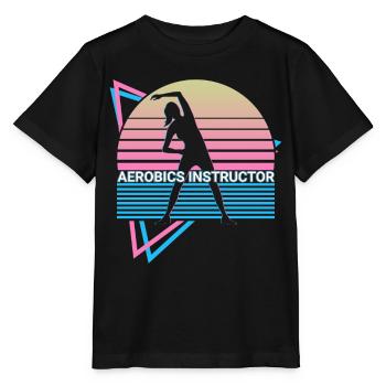 Instructeur d’aérobic Retro - T-shirt bio MINI CREATOR Stanley/Stella Enfant - noir - Devant - Mikhail (115cm)