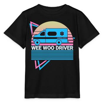 Wee Woo Driver Ambulance Driver Retro - Stanley/Stella MINI CREATOR Kids’ T-Shirt - black - Front - Mikhail (115cm)
