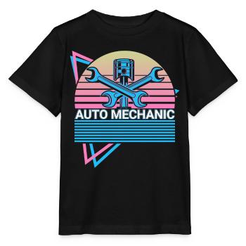 Car mechanic Car mechanic Retro - Stanley/Stella MINI CREATOR Kids’ T-Shirt - black - Front - Mikhail (115cm)