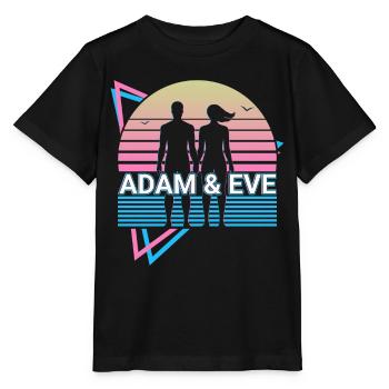 Adam and Eve Christianity Retro - Stanley/Stella MINI CREATOR Kids’ T-Shirt - black - Front - Mikhail (115cm)