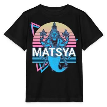 Matsya Hindu Mythology Retro - Stanley/Stella MINI CREATOR Kids’ T-Shirt - black - Front - Mikhail (115cm)