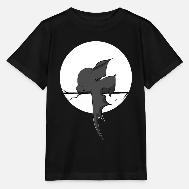 süße Fledermaus schläft, mit Mond, Comic - Stanley/Stella Kinder T-Shirt MINI CREATOR  - Schwarz