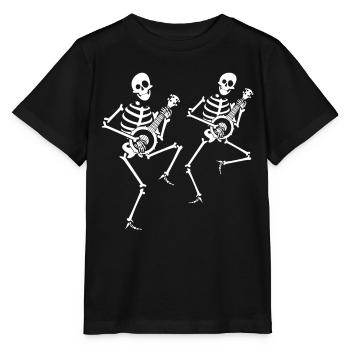 Skeletons play banjo bluegrass folk music - Stanley/Stella MINI CREATOR Kids’ T-Shirt - black - Front - Mikhail (115cm)