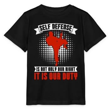 Taekwondo Self Defense Fighter Fight Sport Karaté - T-shirt bio MINI CREATOR Stanley/Stella Enfant - noir - Devant - Mikhail (115cm)