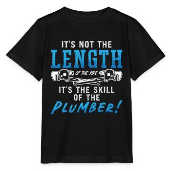 Plombier Ce n’est pas la longueur de la plomberie de tuyau - T-shirt bio MINI CREATOR Stanley/Stella Enfant - noir - Devant - Mikhail (115cm)