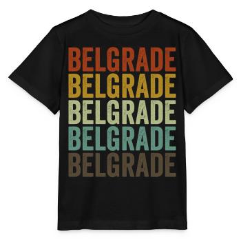 Belgrade Serbie Rétro Vintage - T-shirt bio MINI CREATOR Stanley/Stella Enfant - noir - Devant - Mikhail (115cm)