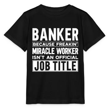 Banquier Banque Argent Banquier - T-shirt bio MINI CREATOR Stanley/Stella Enfant - noir - Devant - Mikhail (115cm)