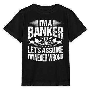 Banquier Banque Argent Banquier - T-shirt bio MINI CREATOR Stanley/Stella Enfant - noir - Devant - Mikhail (115cm)
