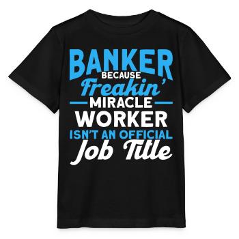 Banquier Banque Argent Banquier - T-shirt bio MINI CREATOR Stanley/Stella Enfant - noir - Devant - Mikhail (115cm)