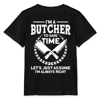 Butcher Cadeau Boucher Boucher Maître Boucher - T-shirt bio MINI CREATOR Stanley/Stella Enfant - noir - Devant - Mikhail (115cm)