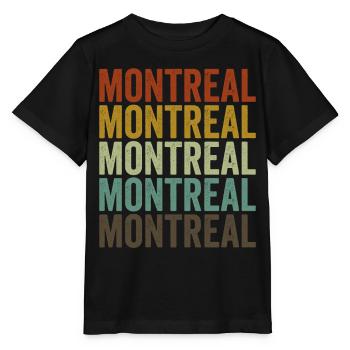 Montréal Canada Rétro Vintage - T-shirt bio MINI CREATOR Stanley/Stella Enfant - noir - Devant - Mikhail (115cm)