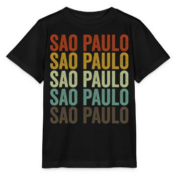 Sao Paulo Brésil Rétro Vintage - T-shirt bio MINI CREATOR Stanley/Stella Enfant - noir - Devant - Mikhail (115cm)