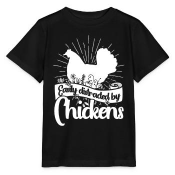 Hühner Hahn Huhn Bauer Henne Geflügel Hahn - Stanley/Stella Kinder T-Shirt MINI CREATOR  - Schwarz - Vorne - Mikhail (115cm)