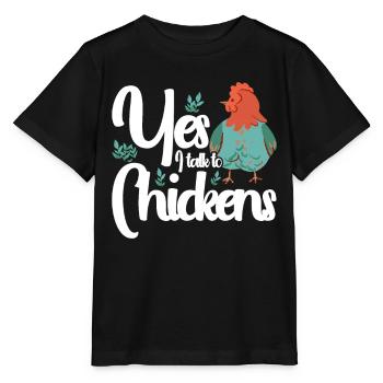 Hühner Hahn Huhn Bauer Henne Geflügel Hahn - Stanley/Stella Kinder T-Shirt MINI CREATOR  - Schwarz - Vorne - Mikhail (115cm)
