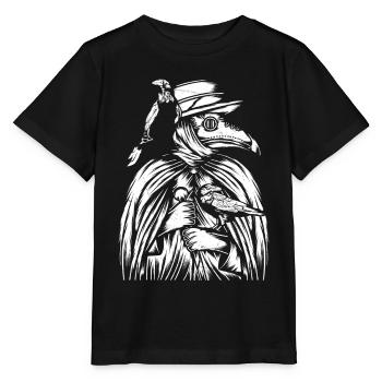Raven Occult Medieval Plague Doctor - Stanley/Stella MINI CREATOR Kids’ T-Shirt - black - Front - Mikhail (115cm)