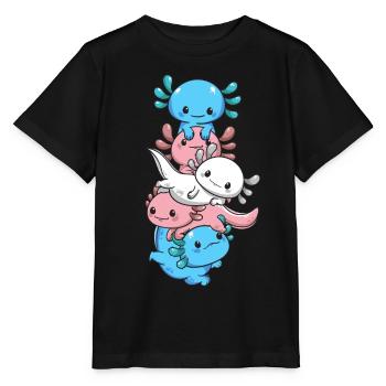 Subtil Transgender Pride Flag Kawaii Axolotl LGBTQ - T-shirt bio MINI CREATOR Stanley/Stella Enfant - noir - Devant - Mikhail (115cm)