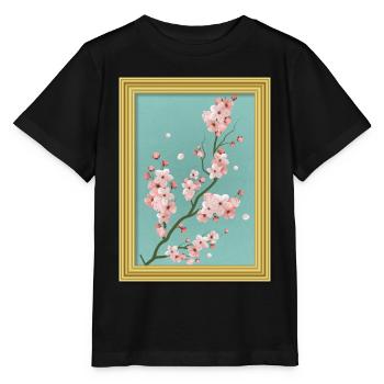 Esthétique baroque Fleur de cerisier japonais - T-shirt bio MINI CREATOR Stanley/Stella Enfant - noir - Devant - Mikhail (115cm)