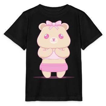 Coquette Aesthetic Pink Bear Downtown Aesthetic - Stanley/Stella MINI CREATOR Kids’ T-Shirt - black - Front - Mikhail (115cm)