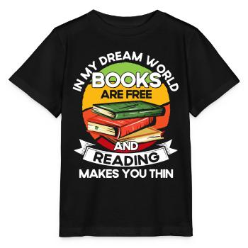 Livre de lecture livre livre cadeau lecture de livres - T-shirt bio MINI CREATOR Stanley/Stella Enfant - noir - Devant - Mikhail (115cm)