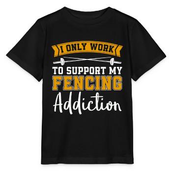 Escrime Je ne travaille qu’à la dépendance aux épées longues Escrimeur - T-shirt bio MINI CREATOR Stanley/Stella Enfant - noir - Devant - Mikhail (115cm)