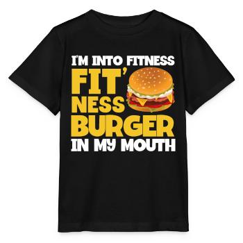 Hamburger Cheesburger Fast Food Burger - Stanley/Stella Kinder T-Shirt MINI CREATOR  - Schwarz - Vorne - Mikhail (115cm)