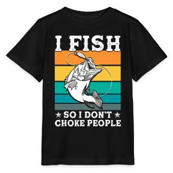 Cadeau de pêche Pêche Pêcheur Drôle De Pêcheur - T-shirt bio MINI CREATOR Stanley/Stella Enfant - noir - Devant - Mikhail (115cm)