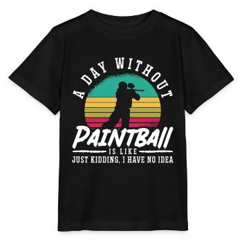 Paintball Une journée sans pistolet de peinture Paintball Player - T-shirt bio MINI CREATOR Stanley/Stella Enfant - noir - Devant - Mikhail (115cm)