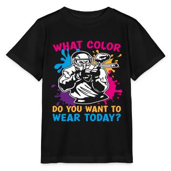Paintball What Color Do You Shoot Paintball Player - Stanley/Stella MINI CREATOR Kids’ T-Shirt - black - Front - Mikhail (115cm)