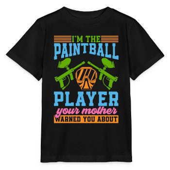 Paintball Je suis le joueur de paintball Splatter Player - T-shirt bio MINI CREATOR Stanley/Stella Enfant - noir - Devant - Mikhail (115cm)