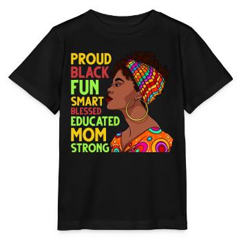 Stolze schwarze intelligente afrikanische Frau - Stanley/Stella Kinder T-Shirt MINI CREATOR  - Schwarz - Vorne - Mikhail (115cm)