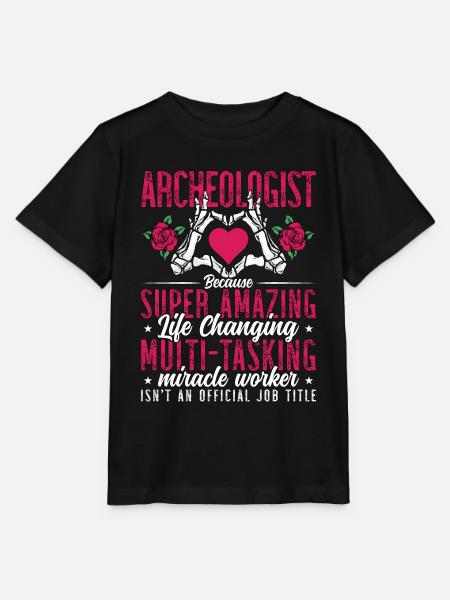 Archaeology Archaeologist Bec Fossil Archaeologist - Stanley/Stella MINI CREATOR Kids’ T-Shirt - black