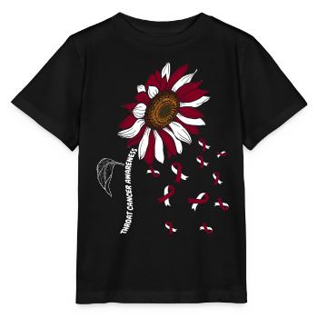 Kehlkopfkrebs Awareness Sonnenblume - Stanley/Stella Kinder T-Shirt MINI CREATOR  - Schwarz - Vorne - Mikhail (115cm)