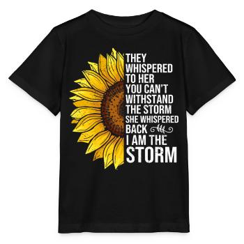 Breast Cancer Awareness Sunflower - Stanley/Stella MINI CREATOR Kids’ T-Shirt - black - Front - Mikhail (115cm)