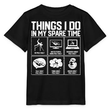 Lustiger Stabhochsprung Stabhochsprung - Stanley/Stella Kinder T-Shirt MINI CREATOR  - Schwarz - Vorne - Mikhail (115cm)