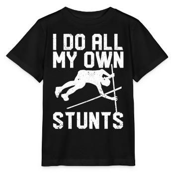 Lustiger Stabhochsprung Stabhochsprung - Stanley/Stella Kinder T-Shirt MINI CREATOR  - Schwarz - Vorne - Mikhail (115cm)