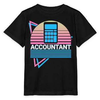 Comptable Calcul Comptabilité Rétro - T-shirt bio MINI CREATOR Stanley/Stella Enfant - noir - Devant - Mikhail (115cm)