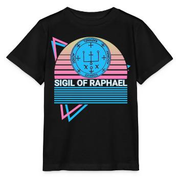 Seal of Raphael Archangel Seal Retro - Stanley/Stella MINI CREATOR Kids’ T-Shirt - black - Front - Mikhail (115cm)