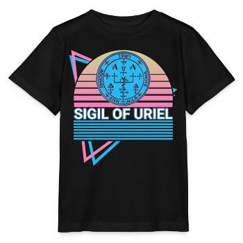Seal of Uriel Archangel Seal Retro - Stanley/Stella MINI CREATOR Kids’ T-Shirt - black - Front - Mikhail (115cm)