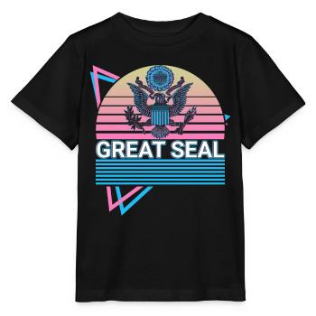 Grand joint rétro - T-shirt bio MINI CREATOR Stanley/Stella Enfant - noir - Devant - Mikhail (115cm)